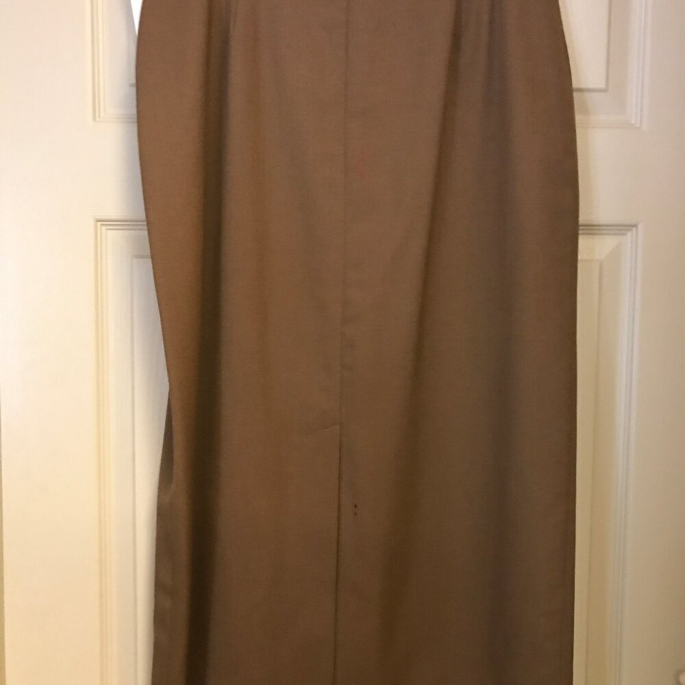 Vintage Pleated Skirt (Worsted Wool) Brown/Size 14(Lined) - Picture 3 of 6